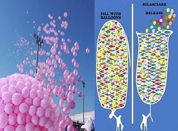 Rede para transporte e revoada  de balões para 500 balões